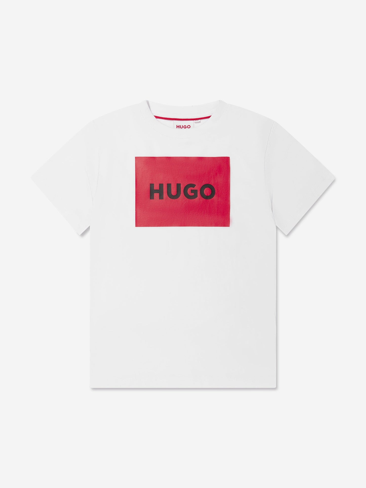 Hugo Boys 白色方形徽标 T 恤