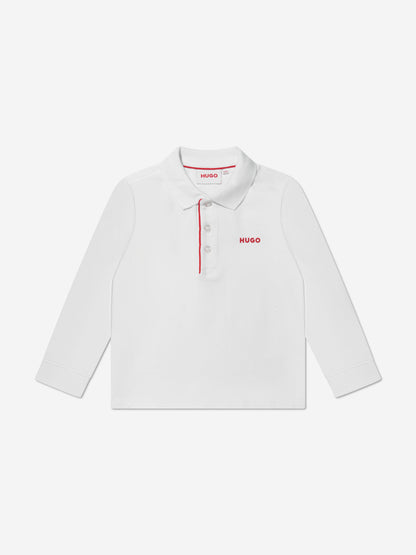 Hugo Boys 白色长袖 Polo 衫