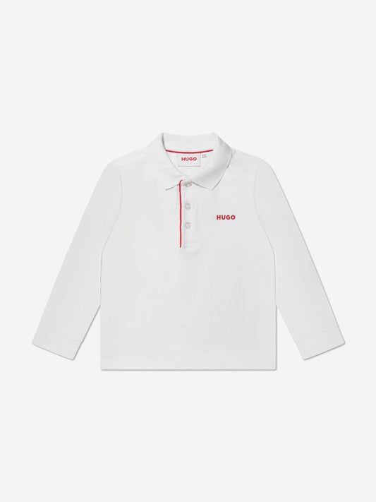 Hugo Boys 白色长袖 Polo 衫