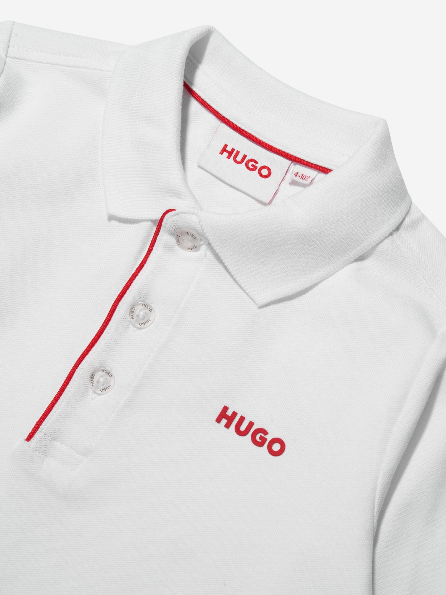 Hugo Boys 白色长袖 Polo 衫