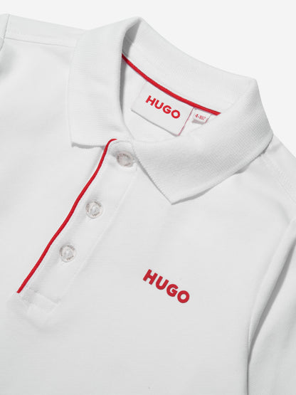 Hugo Boys 白色长袖 Polo 衫