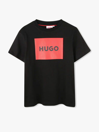 Hugo Boys 徽标印花 T 恤（黑色）