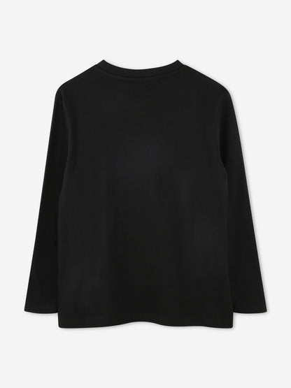Hugo Boys Long Sleeve Logo T-Shirt in Black
