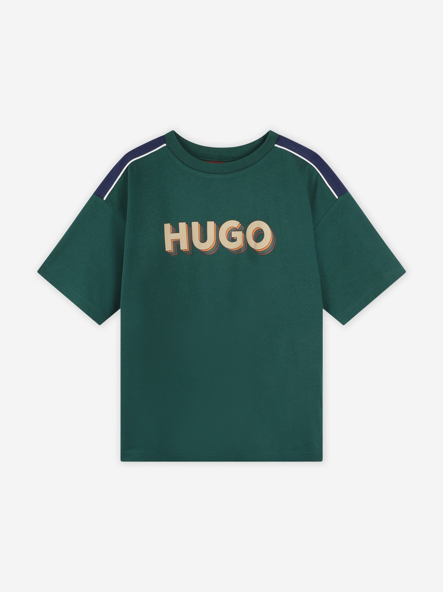 Hugo Boys 绿色徽标印花 T 恤