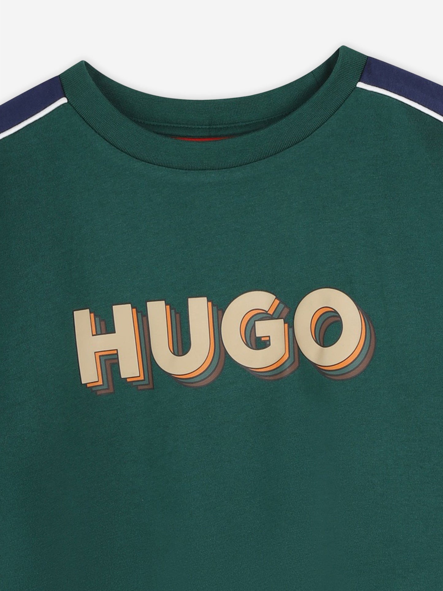 Hugo Boys 绿色徽标印花 T 恤