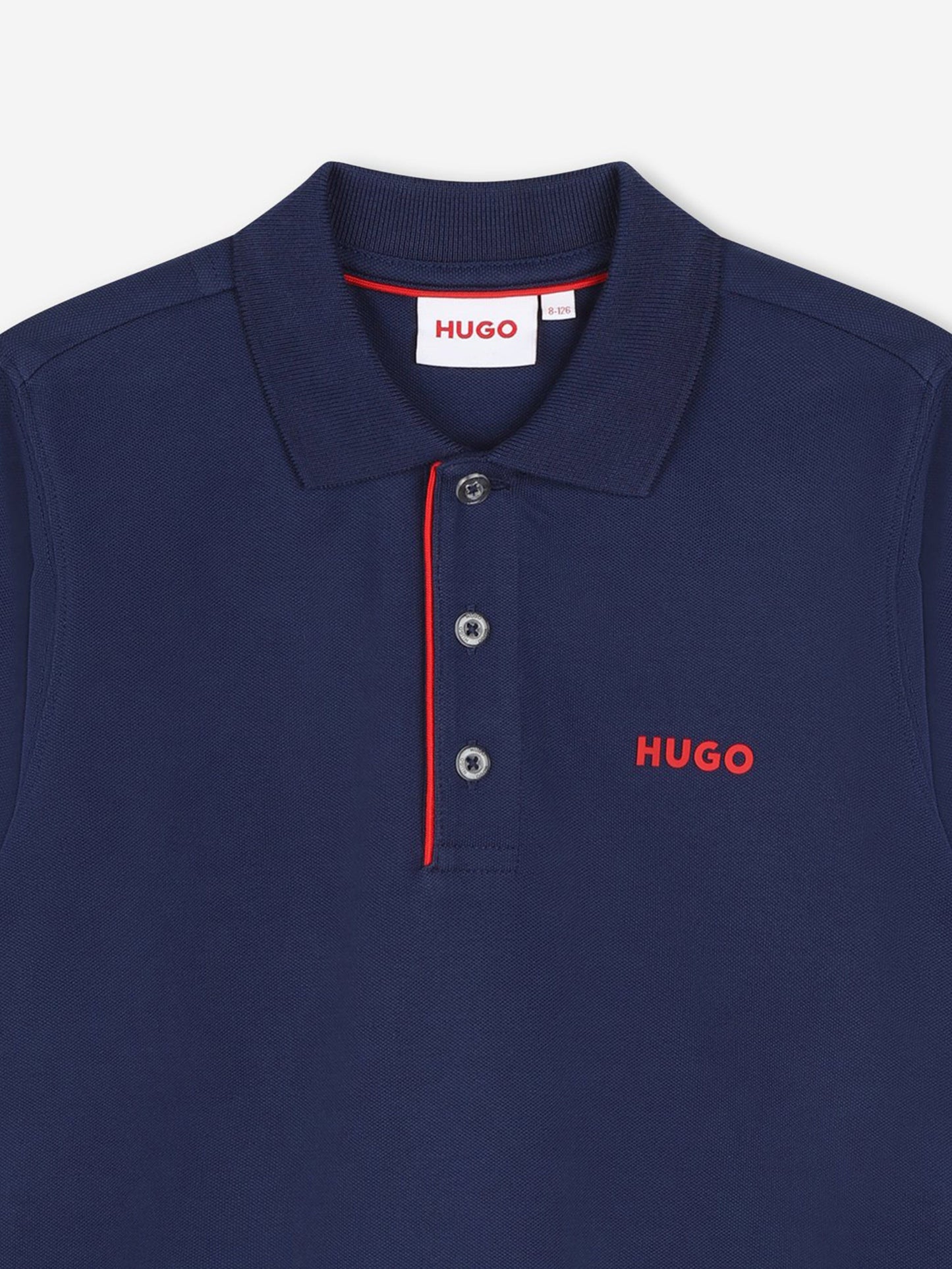 Hugo Boys Long Sleeve Polo Shirt in Blue