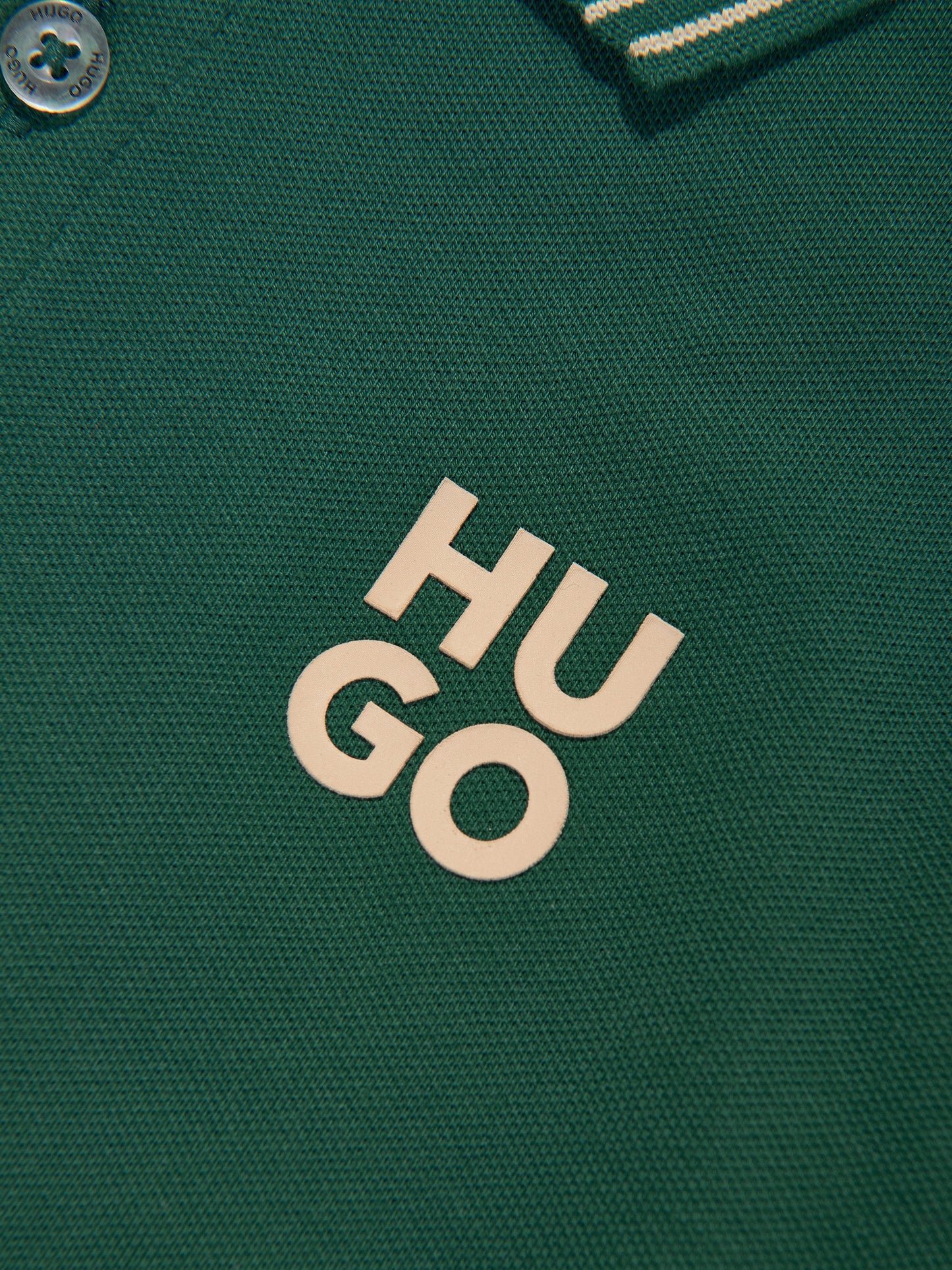 Hugo Boys 绿色徽标印花 Polo 衫