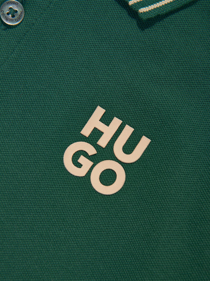 Hugo Boys 绿色徽标印花 Polo 衫