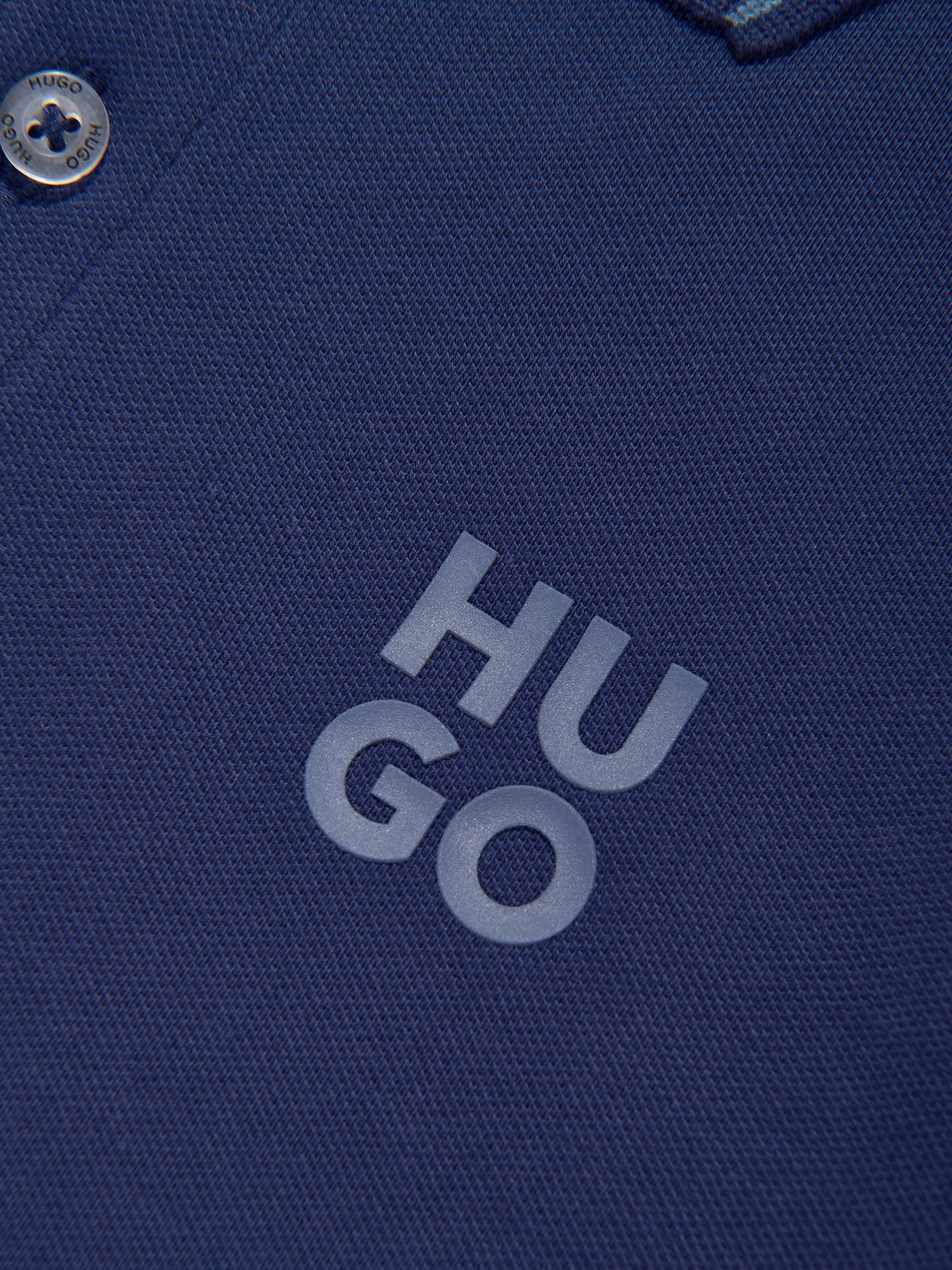 Hugo Boys 蓝色徽标印花 Polo 衫