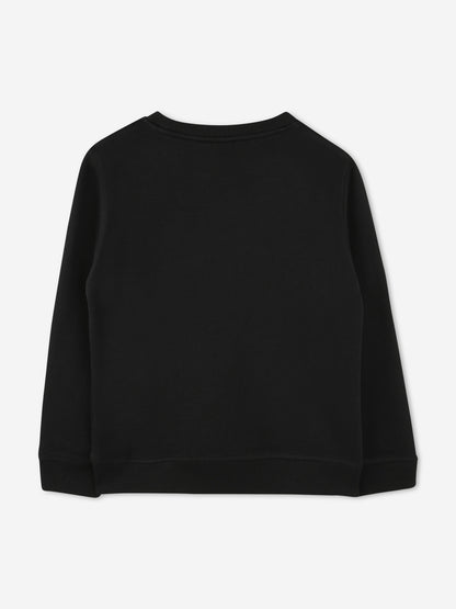 Hugo Boys Logo Print Sweatshirt in Black