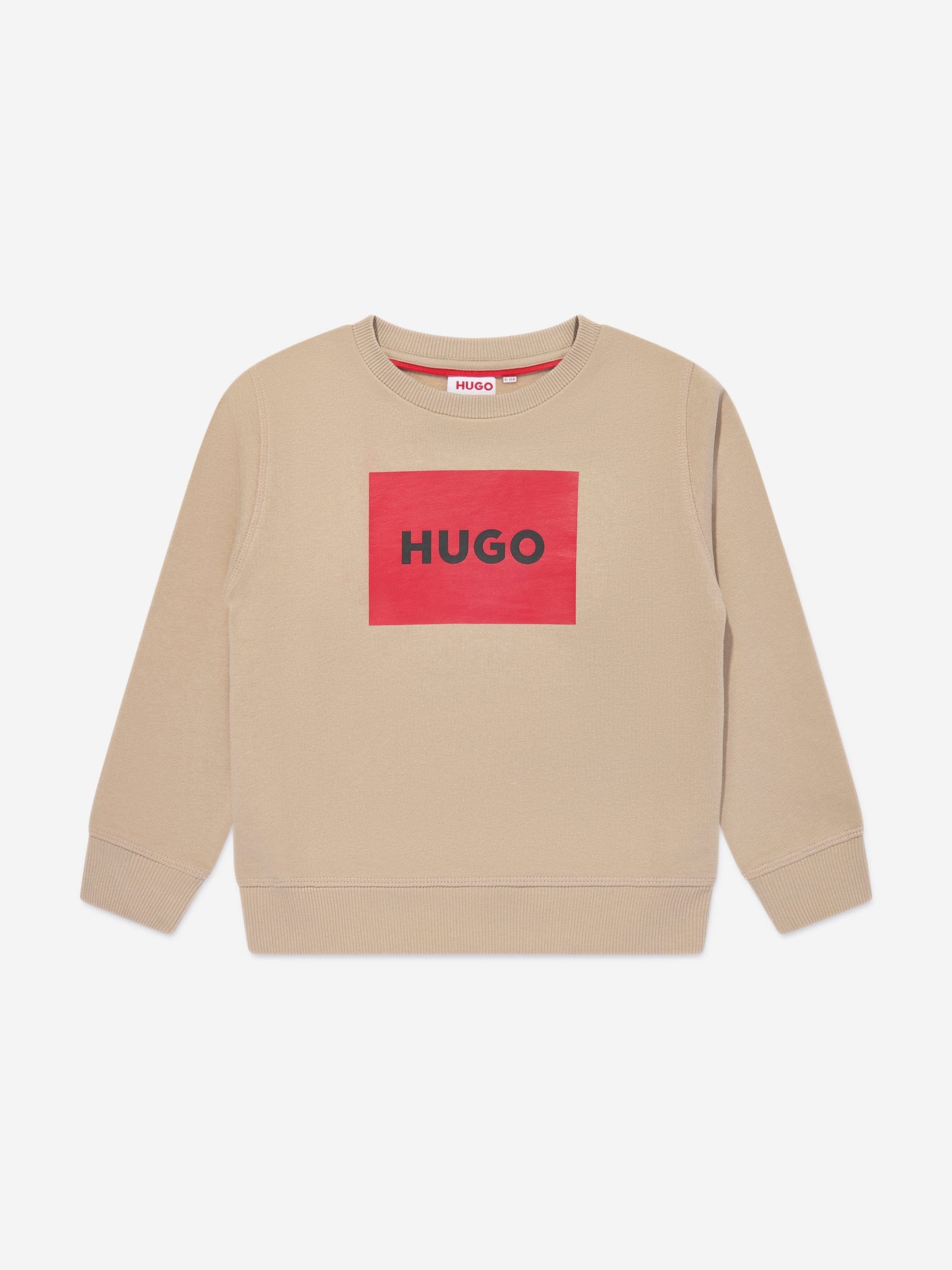Hugo Boys 米色徽标印花运动衫