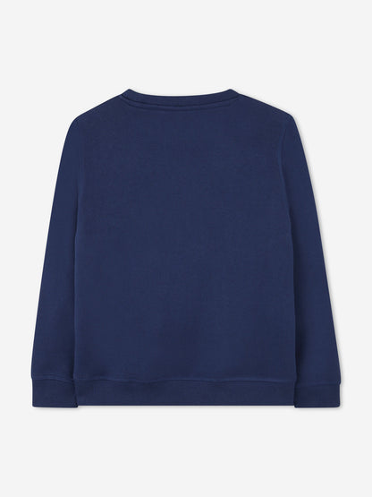 Hugo Boys Logo Print Sweatshirt in Blue