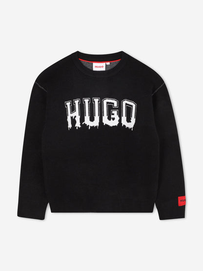 Hugo Boys Logo Jumper in Black