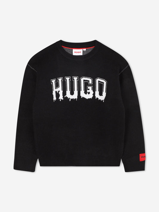 Hugo Boys Logo Jumper in Black