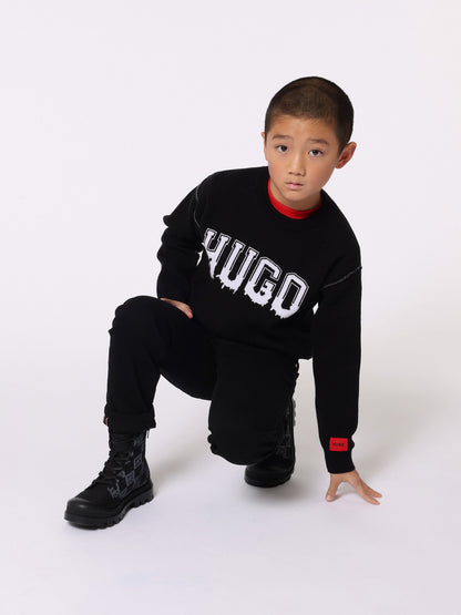 Hugo Boys Logo Jumper in Black