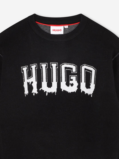 Hugo Boys Logo Jumper in Black