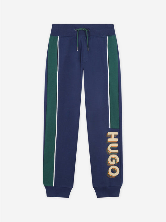 Hugo Boys 绿色徽标慢跑裤