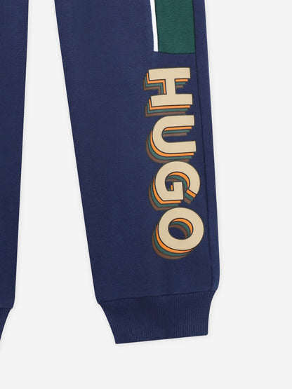 Hugo Boys 绿色徽标慢跑裤