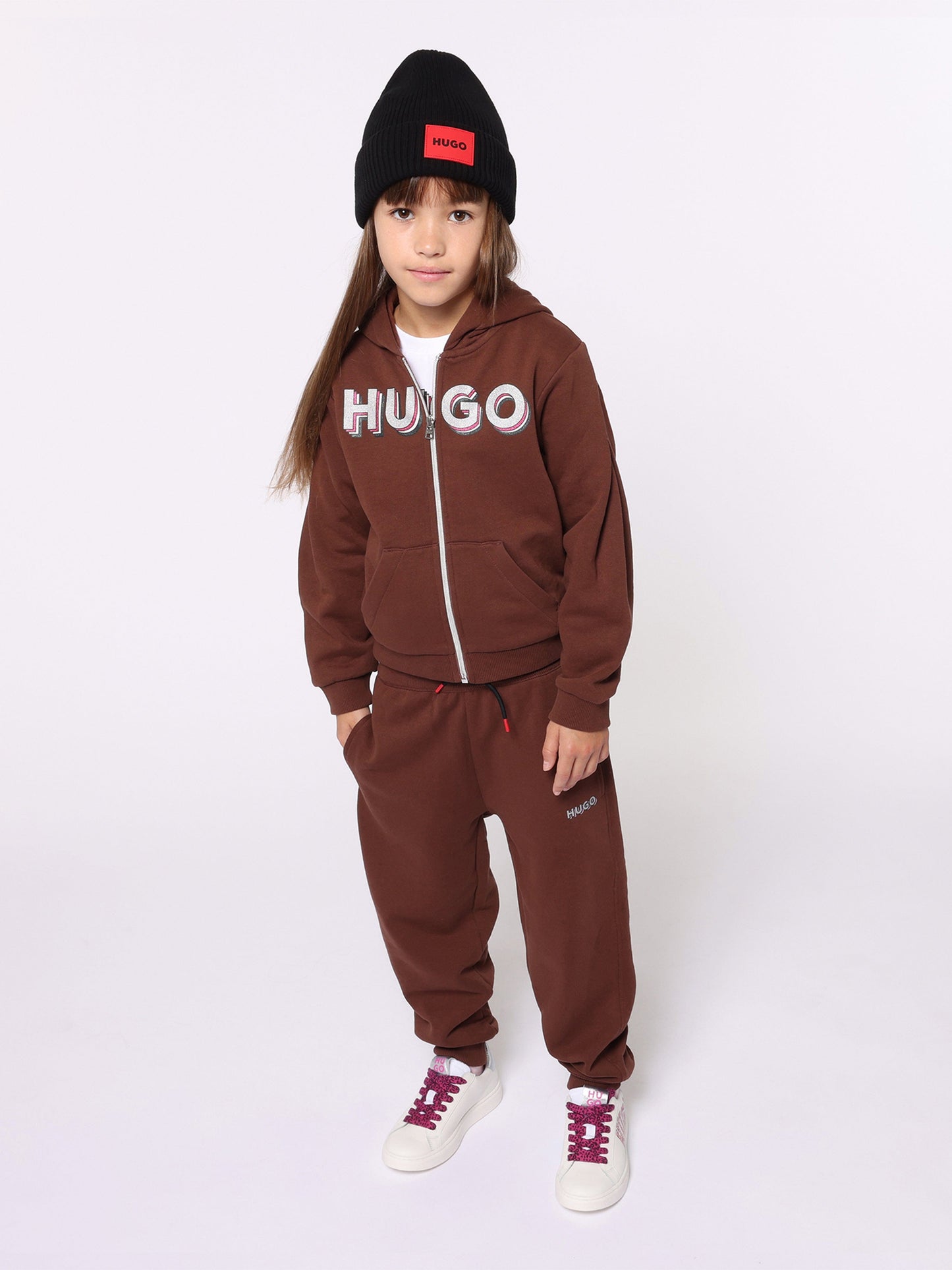 Hugo Kids 黑色针织无檐便帽