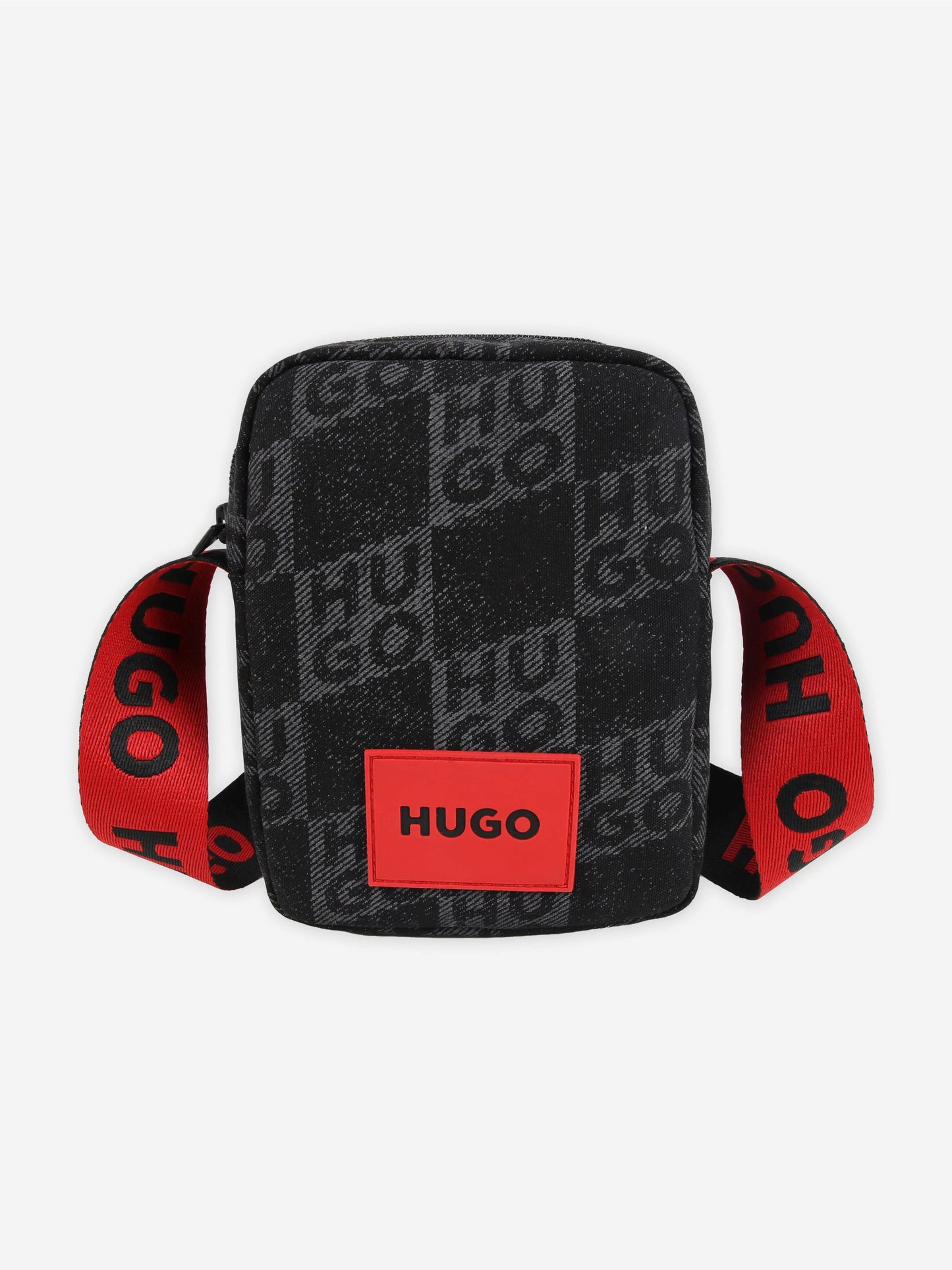 Hugo Boys 徽标印花邮差包 黑色（18 厘米）