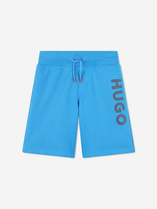 Hugo Boys 蓝色徽标印花短裤