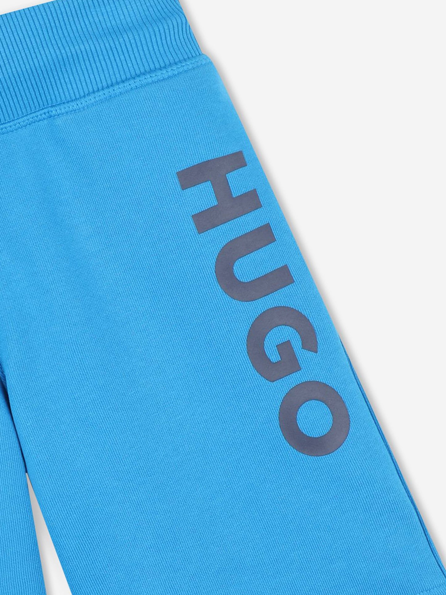 Hugo Boys 蓝色徽标印花短裤