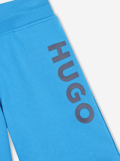 Hugo Boys 蓝色徽标印花短裤