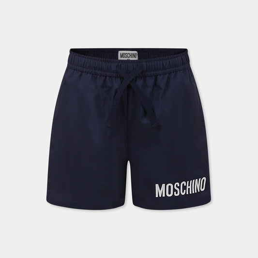 男童藏青色Logo泳裤