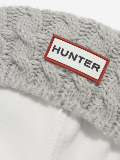 儿童再生 6 针黑色麻花靴袜