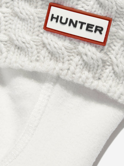 儿童白色再生 6 针麻花靴袜