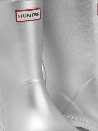 女孩原创第一款经典金属威灵顿靴（银色）