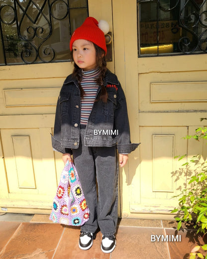 女童彩色条纹棉T恤