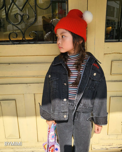 女童彩色条纹棉T恤