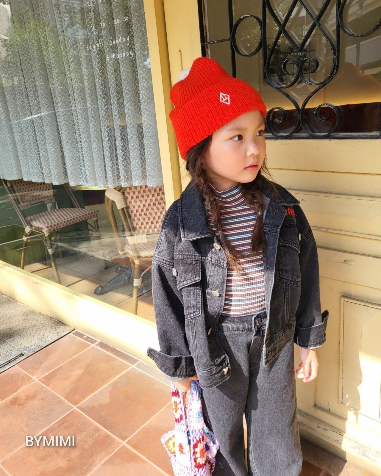 女童彩色条纹棉T恤