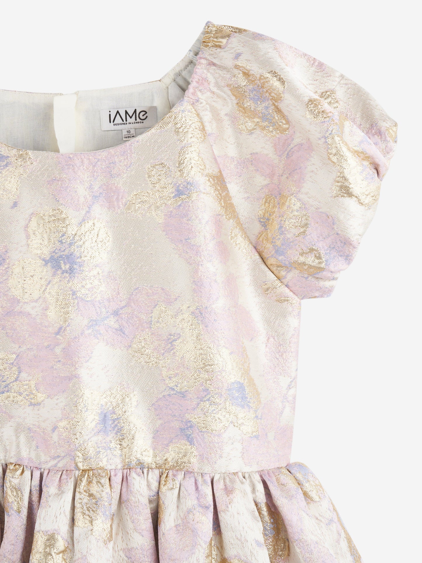 iAMe 女童米色全印花连衣裙