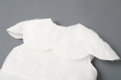 女童月白云肩礼服纱裙
