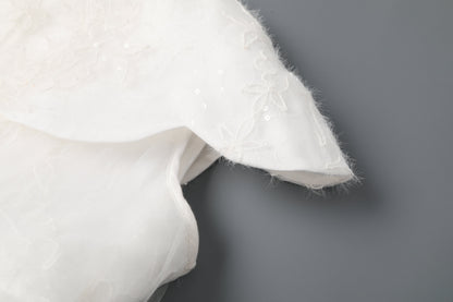 女童月白云肩礼服纱裙