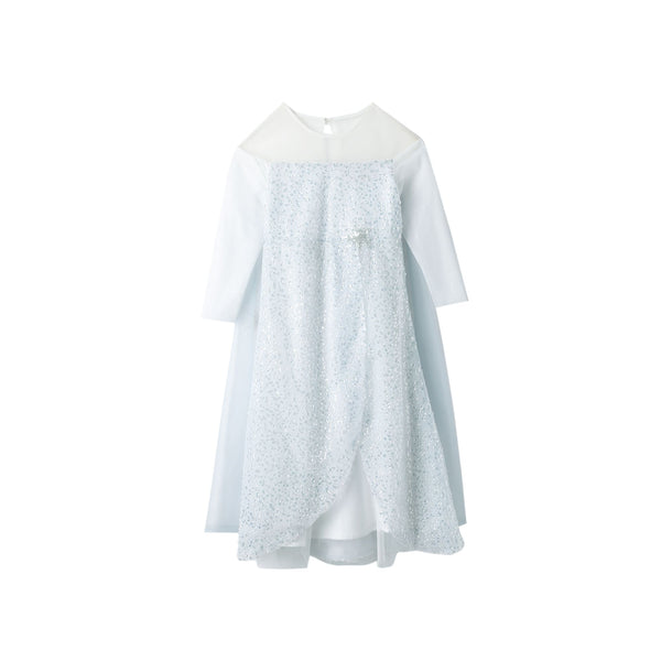 女童白色冰雪公主高定礼服裙
