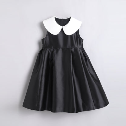 女童经典黑白礼服裙