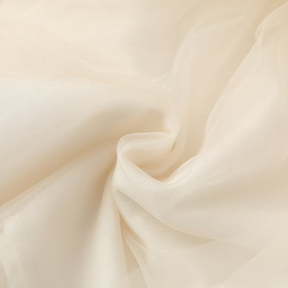 女童浅杏钉珠荷叶领娃娃裙