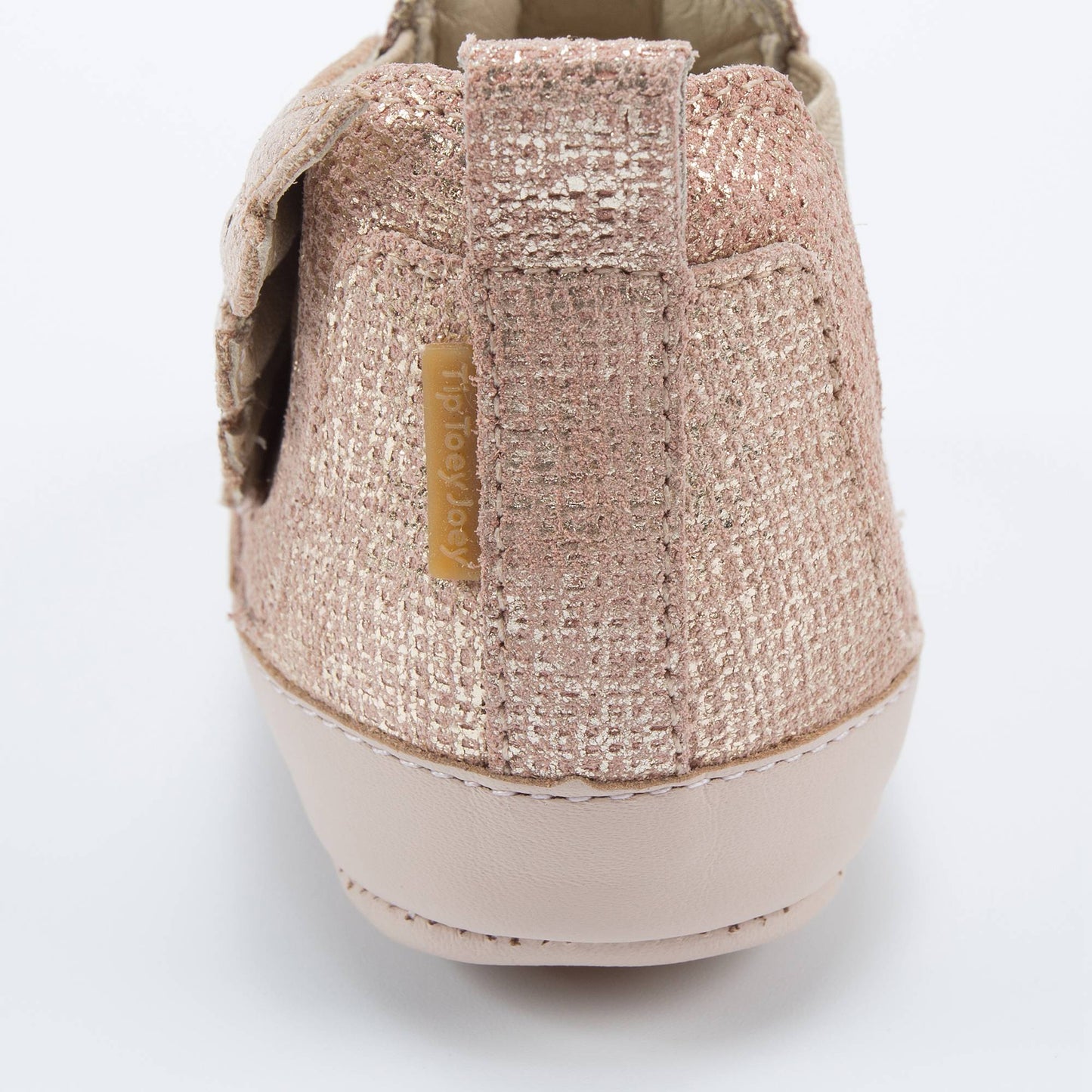 Baby Girls Rose Salmon Shine Leather Shoes