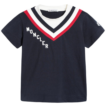 Girls Navy Blue Cotton T-shirt