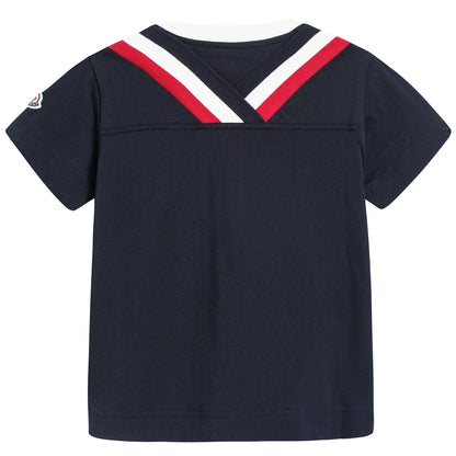 Girls Navy Blue Cotton T-shirt