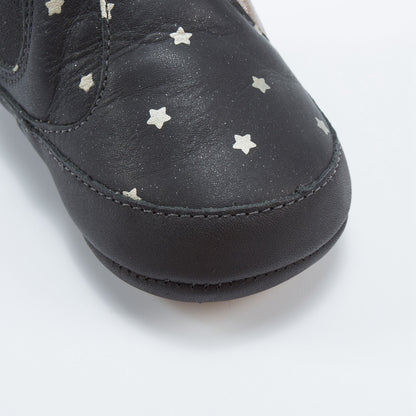 Baby Girls Black Star Leather Shoes