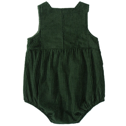 Baby Green Cotton Woven Romper