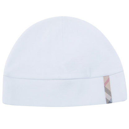 Baby  White  Pale Classic  Check   Cotton  Three-piece Gift Set