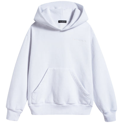 Girls & Boys White Logo Cotton Sweatshirt