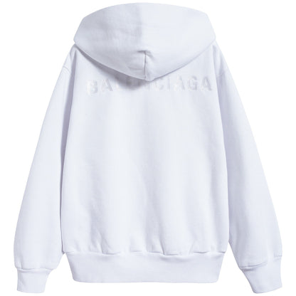 Girls & Boys White Logo Cotton Sweatshirt