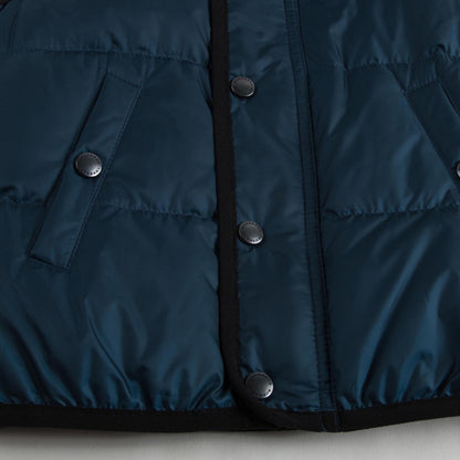 Boys Navy Blue Down Padded Hooded Gilet