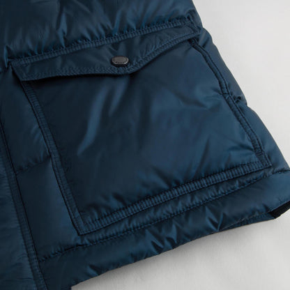 Boys Dark Blue Padded Down Hooded Jacket